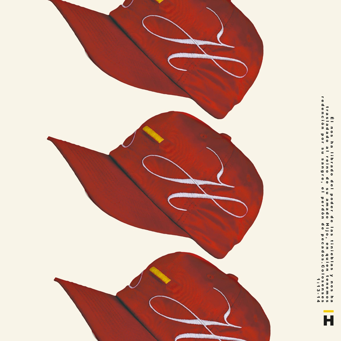 Red Satin (by his blood) hat by Holy